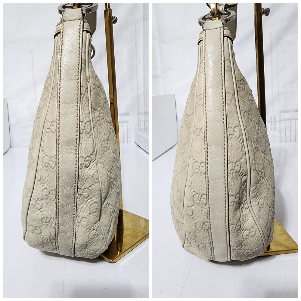 GUCCI Guccissima Medium GG Twins Hobo Bag Off White - Picture 9 of 16